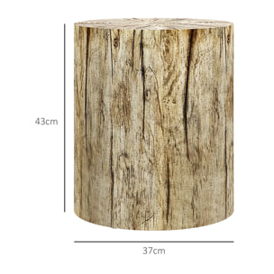 Table d'appoint design aspect souche d'arbre oxyde de magnésium naturel