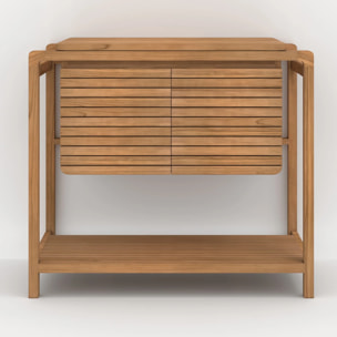 Meuble de salle de bain en bois de teck 90 cm - Lucette