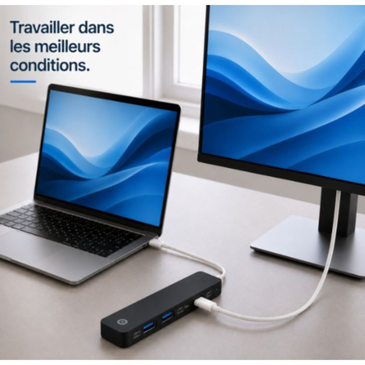 Hub USB C ESSENTIELB 4 en 1 USB C Noir  - Vr