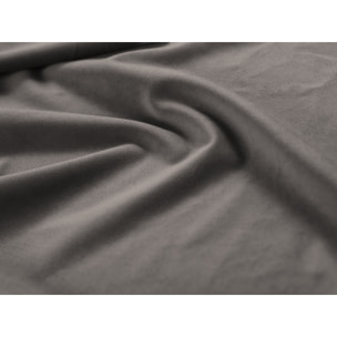 Méridienne droite "Bali" en velours gris clair
