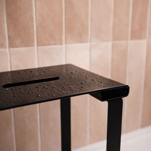 SIEGE DE DOUCHE EN INOX NOIR MAT - 40x30x46 cm