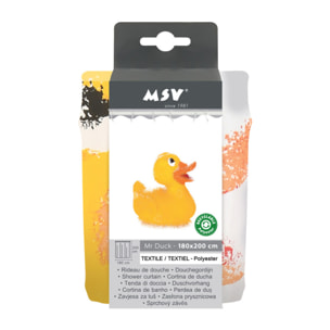 Rideau de douche Polyester 180x200cm Mr DUCK - Anneaux inclus MSV