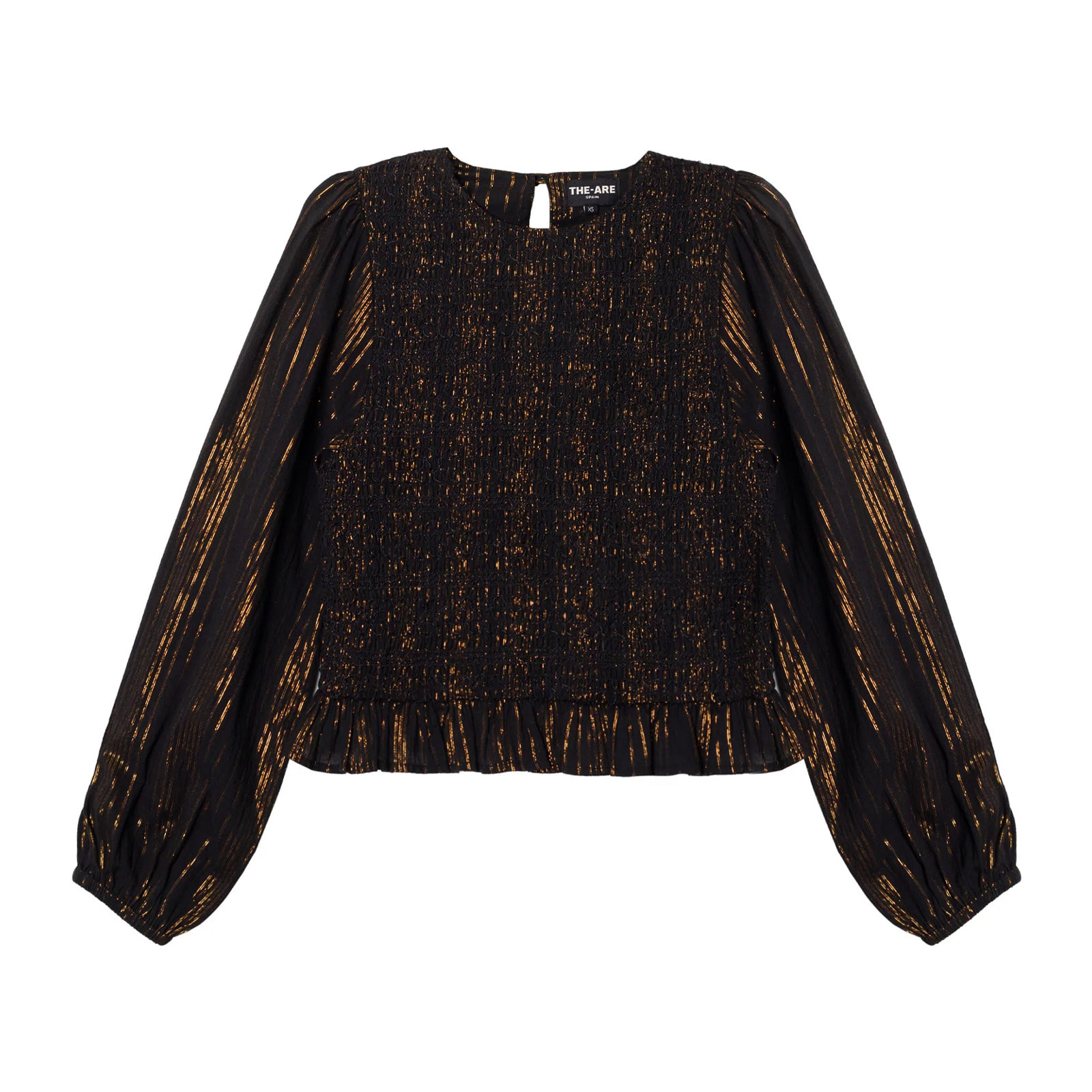 Blusa con lúrex y cuerpo nido de abeja de mujer