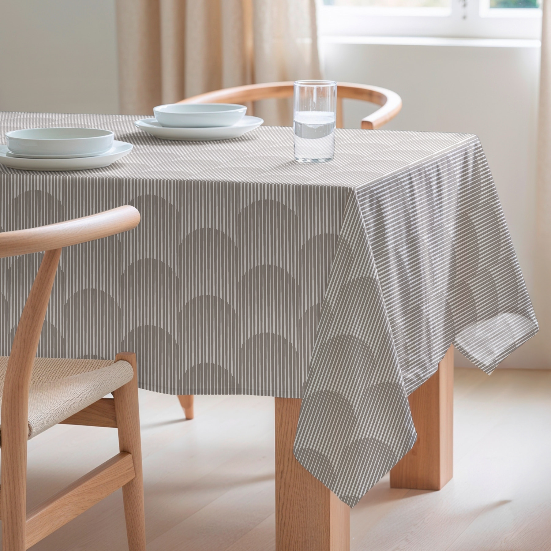 Mantel estampado antimanchas AMARA BEIGE