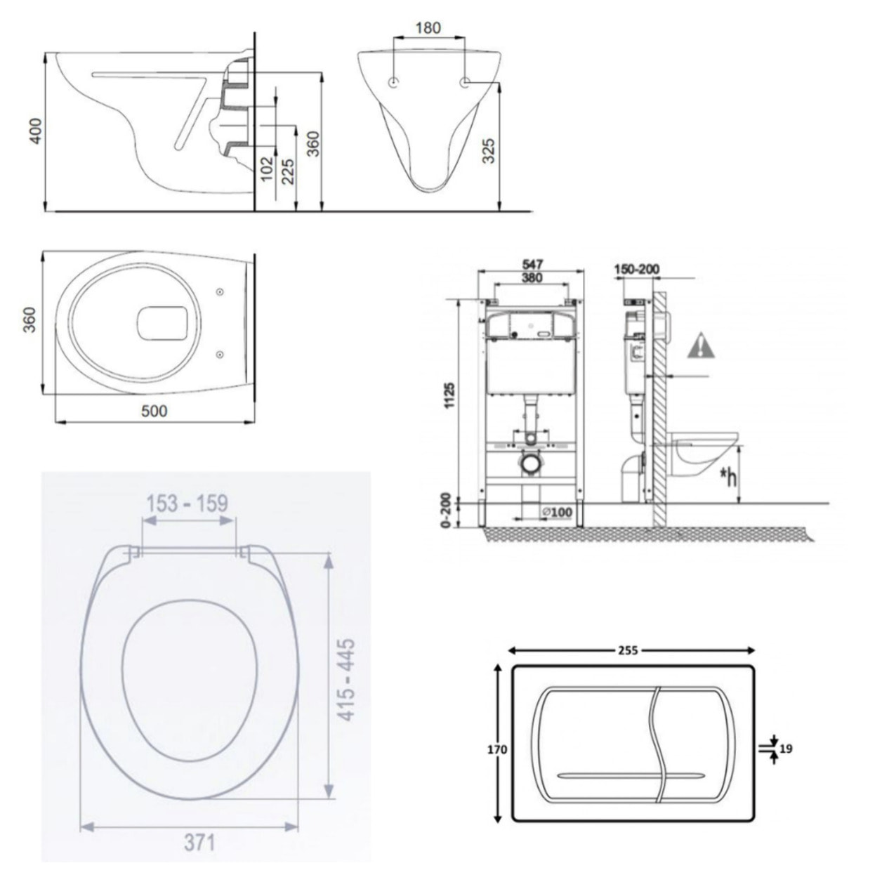 Pack Bâti-support Roca Active + WC suspendu Jika Neo + plaque blanche (RocaActiveS-LinePro-1)