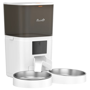 Distributeur automatique croquettes chat 6L 2 gamelles acier inox