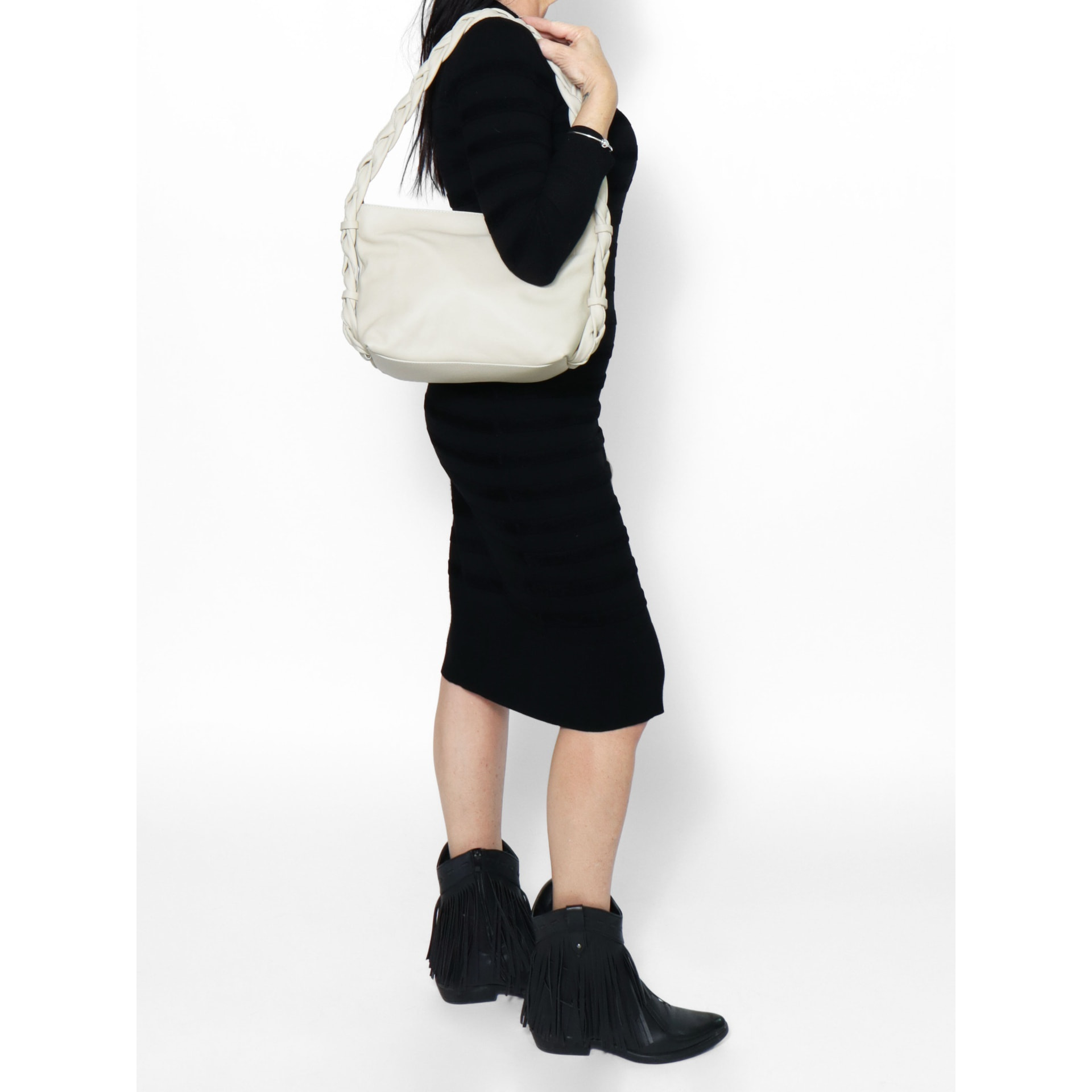 Borsa a spalla da donna - Modello Isara - Vera pelle - 26.0 x 22.0 x 9.0 cm