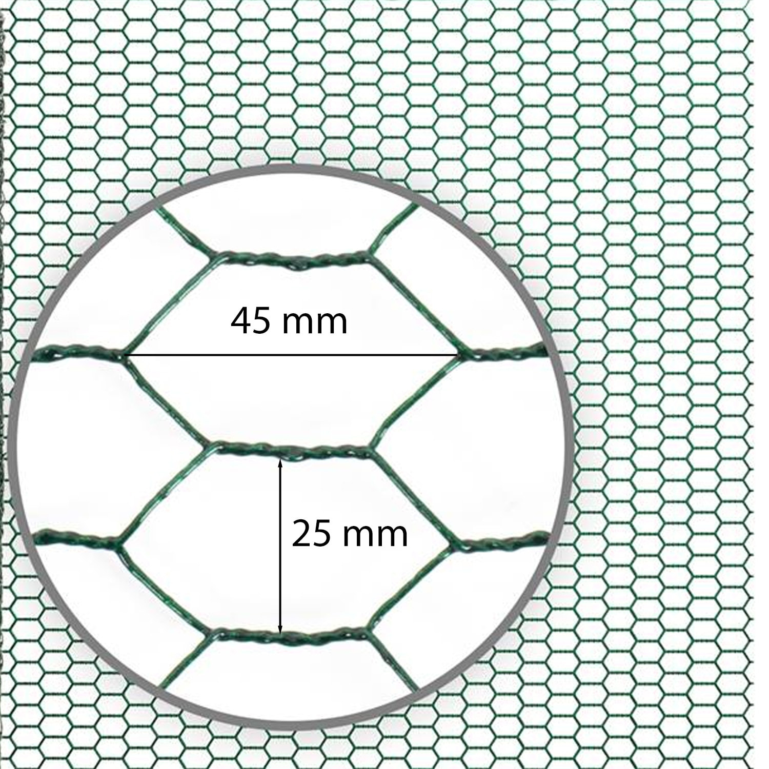 Rete Metallica Plastificata Esagonale Per Recinzione Pollaio Pollame Animali Piante Conigli Filo Verde Altezza 100 Cm Maglia 25 Mm Lunghezza 50 M