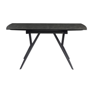 Table extensible carrée 90/160 cm céramique gris marbré - MARTY
