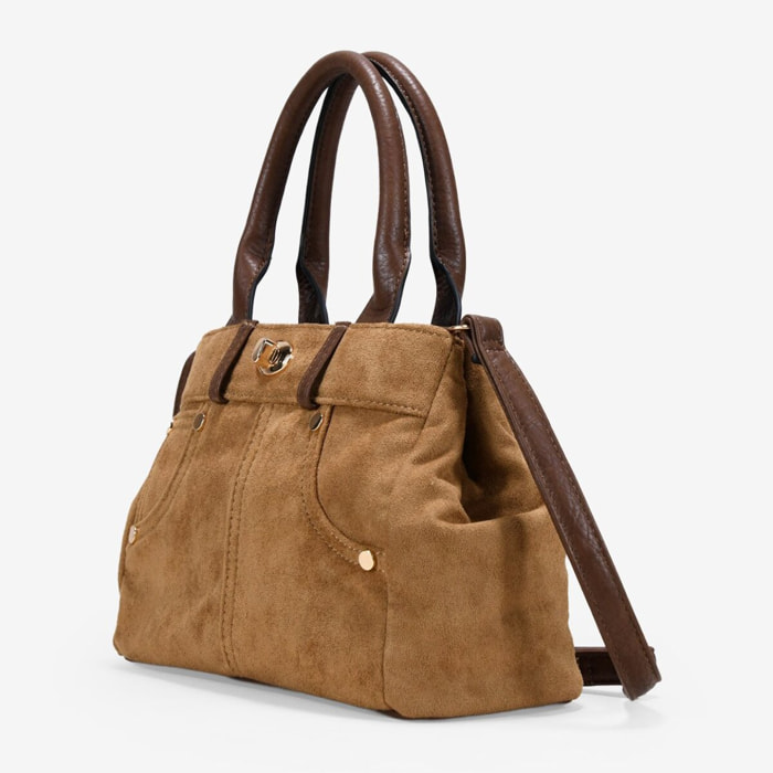 Bolso de mano cuero con cremallera