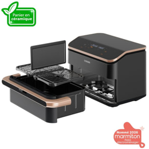 Friteuse sans huile COSORI Twinfry Pro Ceramic KAAPAFCSSEU0204A, 10 L, 4 résistances, panier céramique