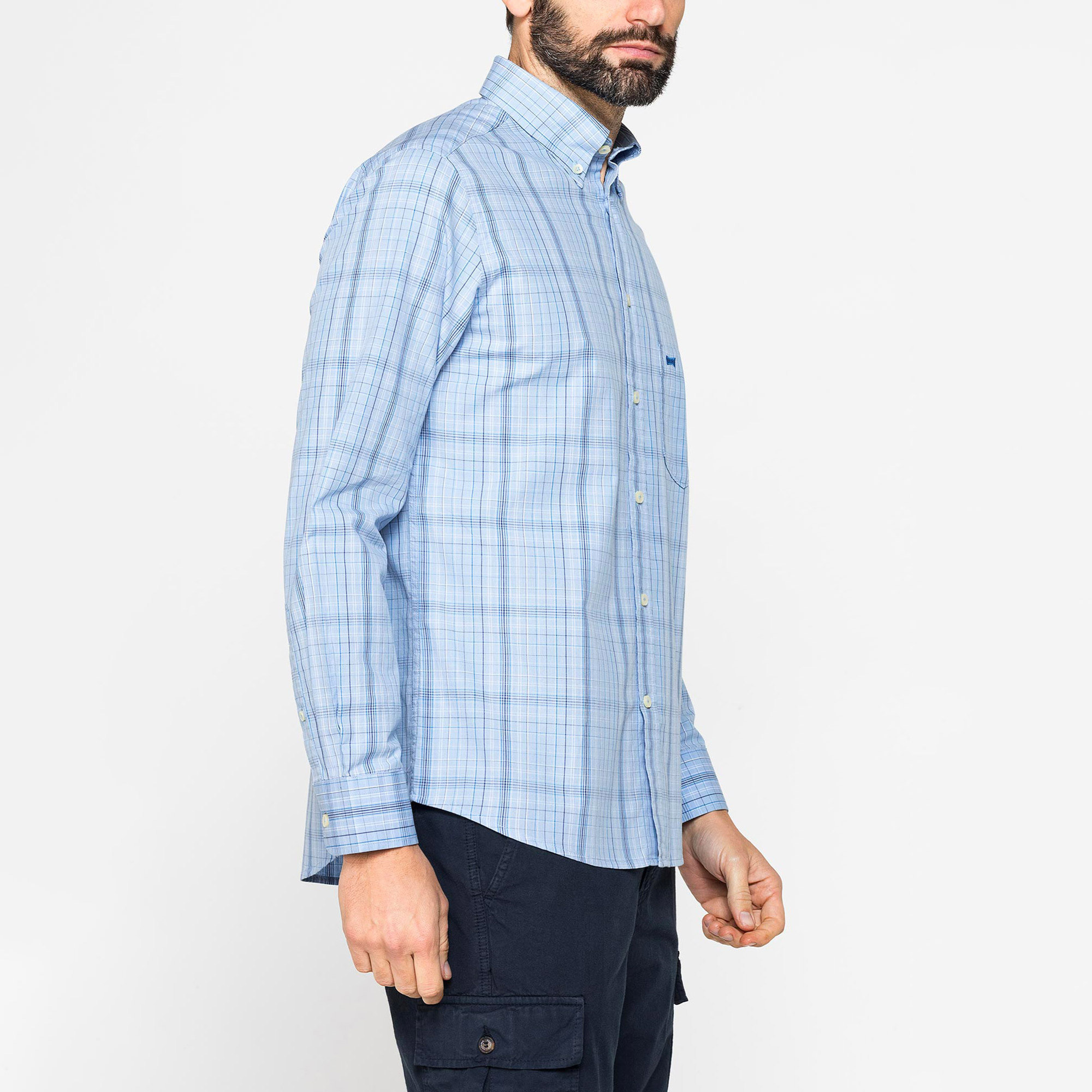CAMICIA BUTTON-DOWN CON MANICA LUNGA E TASCHINO