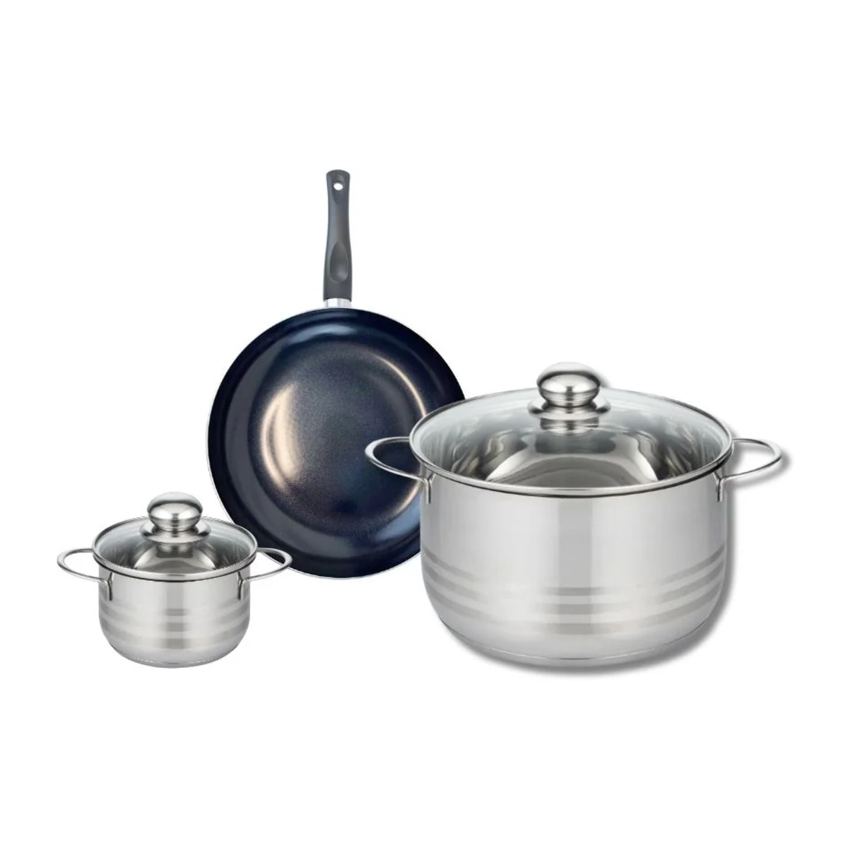 Ensemble de 1 Poêle de cuisson 20 cm et 2 faitouts 12 et 24 cm Elo Prima Brillant