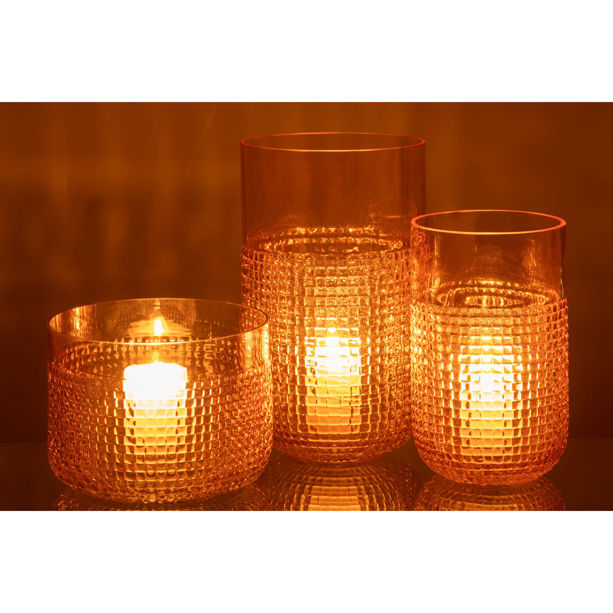 J-Line vase Motif - verre - orange - medium - Ø 15 cm