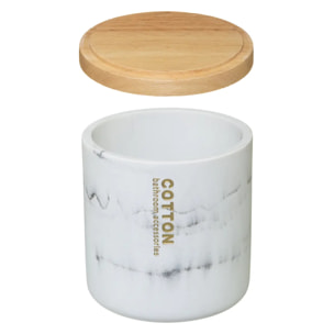 Pot à cotons "Léa" blanc effet marbre