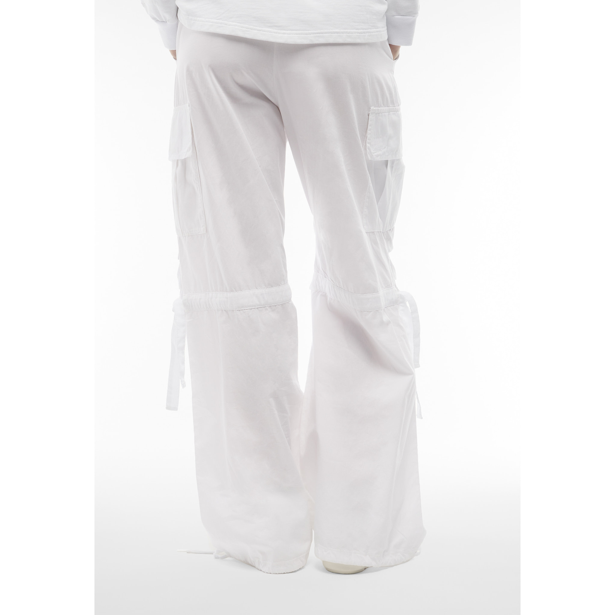 Pantaloni cargo da donna in tessuto popeline tinto capo