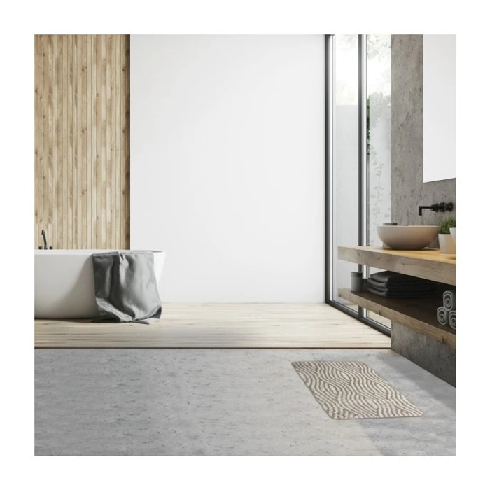 Tapis de bain Microfibre 50x80cm Wave Taupe MSV