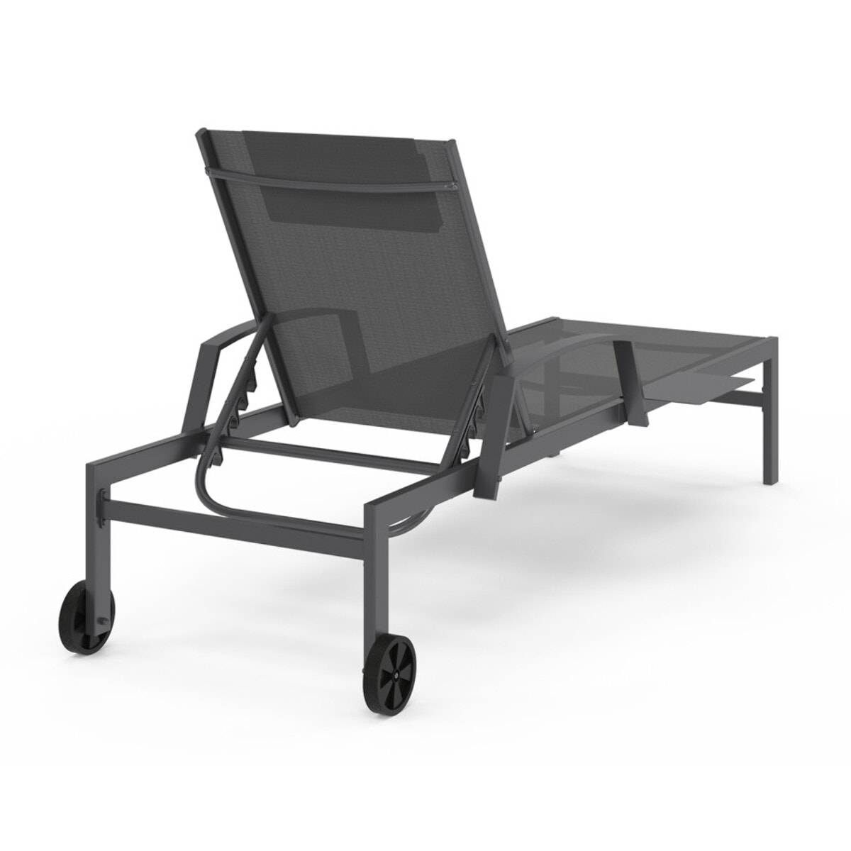 Transats inclinables Bornéo 5 positions avec tablette - lot de 2