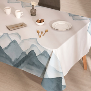 Nappe anti-tâches 100% coton MONTAIN BLUE