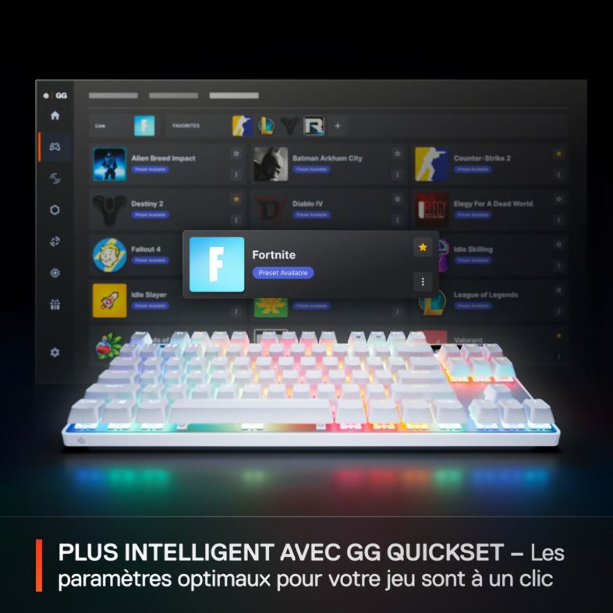 Clavier gamer STEELSERIES Apex Pro TKL Gen 3 FR Blanc