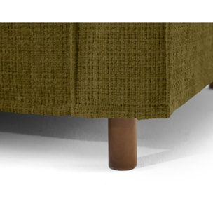 Jake - canapé déhoussable d'angle gauche 5 places en velours texturé - Vert Olive