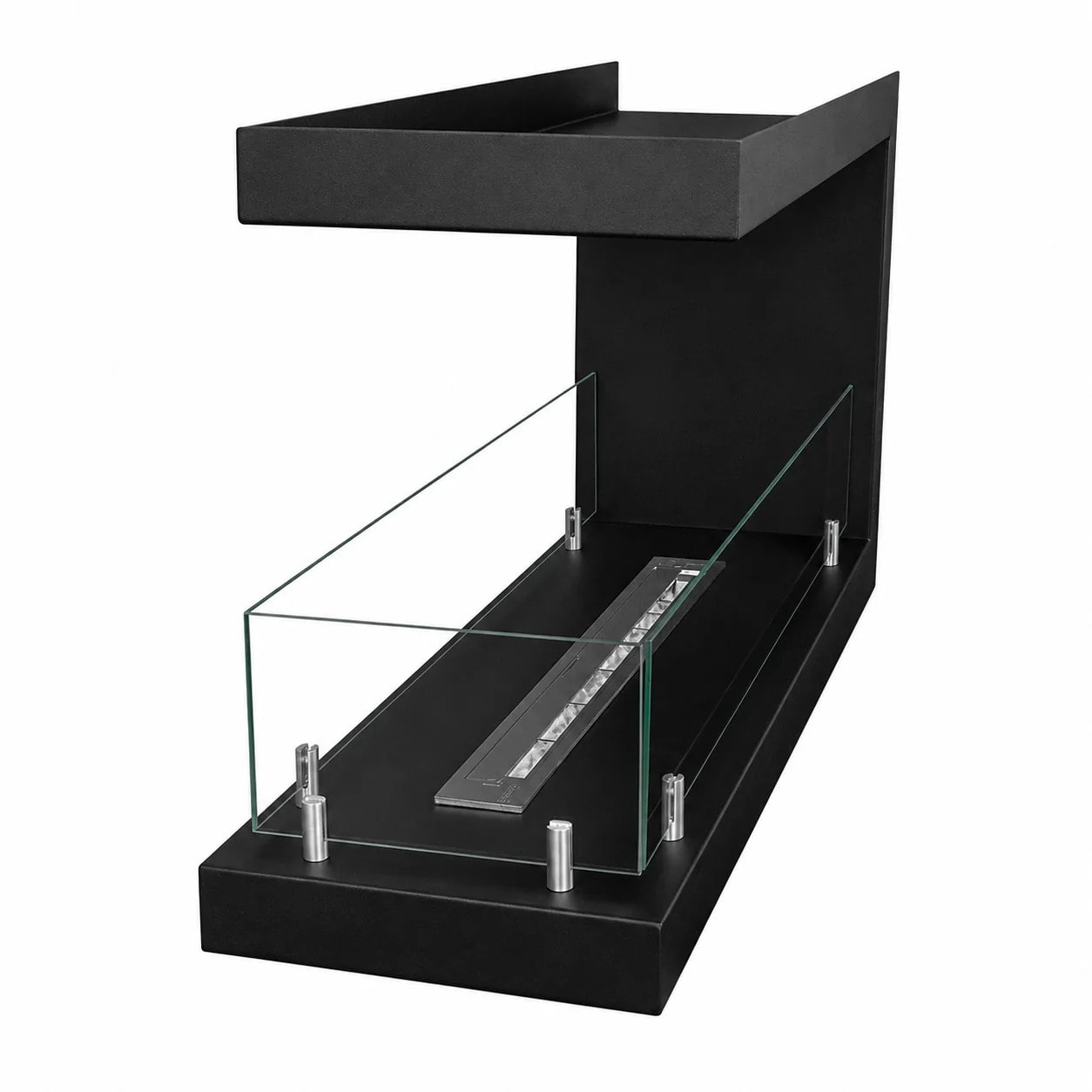Maratea 120 - Camino a Bioetanolo da Incasso Trifacciale 120x50x30 cm con Bruciatore 1,25lt in Acciaio