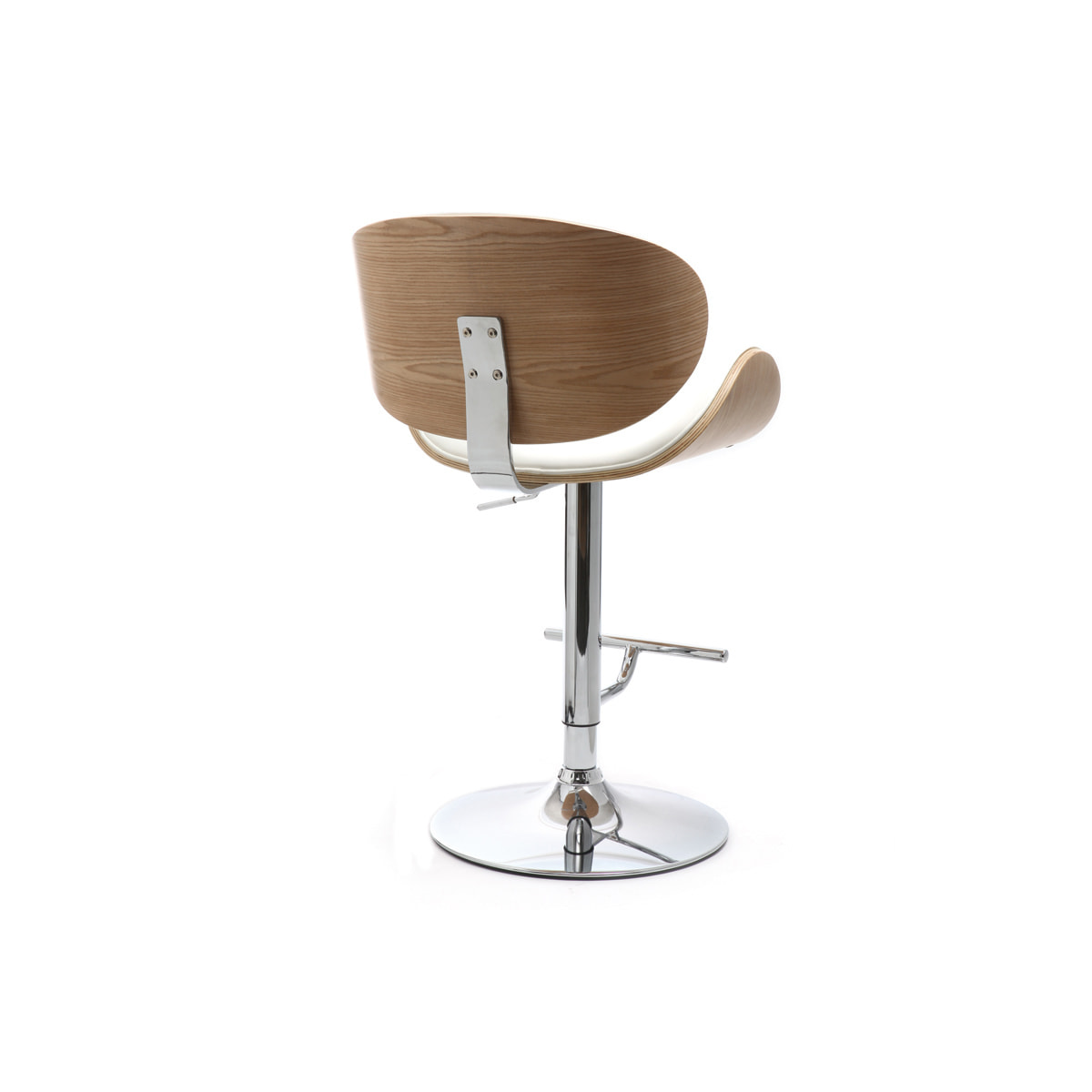 Tabouret de bar design blanc et bois clair WALNUT