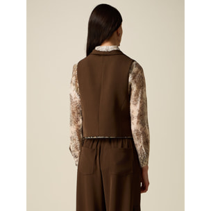 Oltre - Gilet corto sartoriale - Marrone