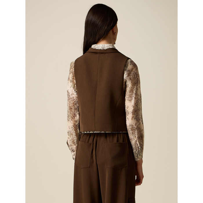 Oltre - Gilet corto sartoriale - Marrone