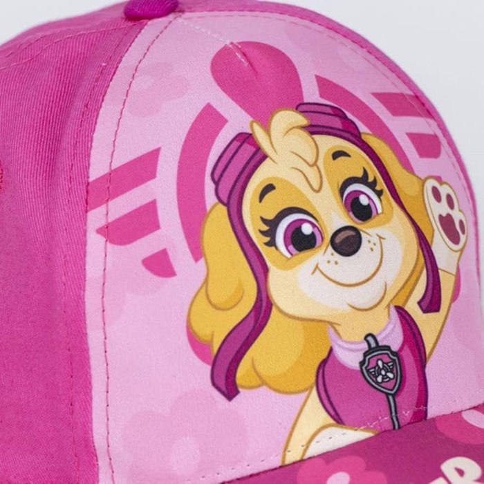 Gorra infantil con visera de la patrulla canina - color rosa - medida de 53 cm - elaborada con 65% algodón y 35% poliéster