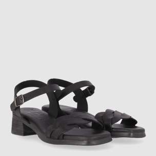 Sandalias de Piel - Negro - Tacón: 3 cm