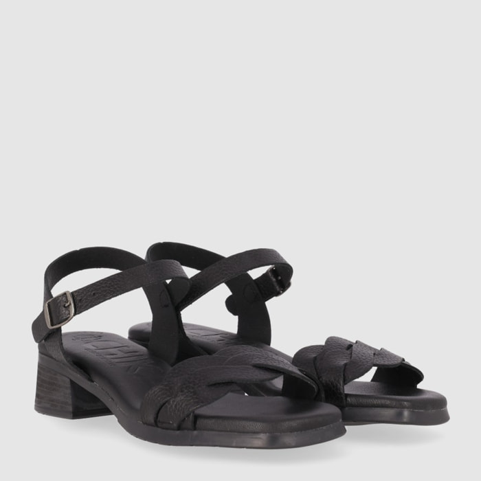 Sandalias de Piel - Negro - Tacón: 3 cm
