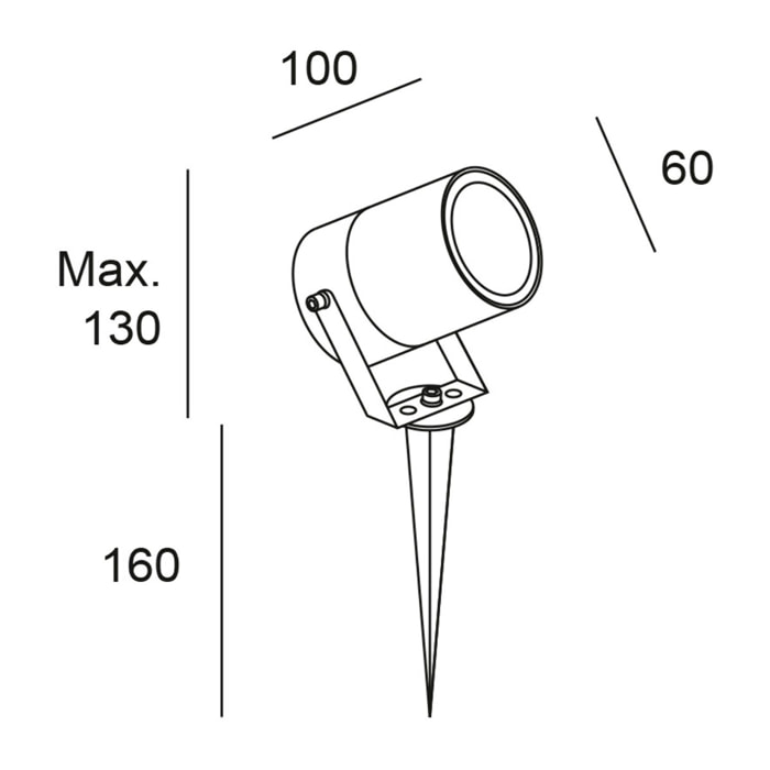 Forlight Hit - Proyector de Jardín GU10. Foco Proyector Exterior con Protección IP65. Incluye Accesorio Estaca o Pincho para In