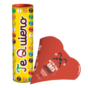 Set san valentín - megatubo lacasitos 1,5kg ''te quiero'' + caja bombones corazon mr. wonderfull (color y frase sorpresa) - regalo romántico y dulce