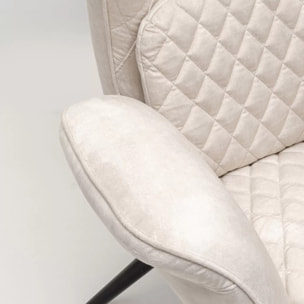 Fauteuil Tudor velours crème Kare Design