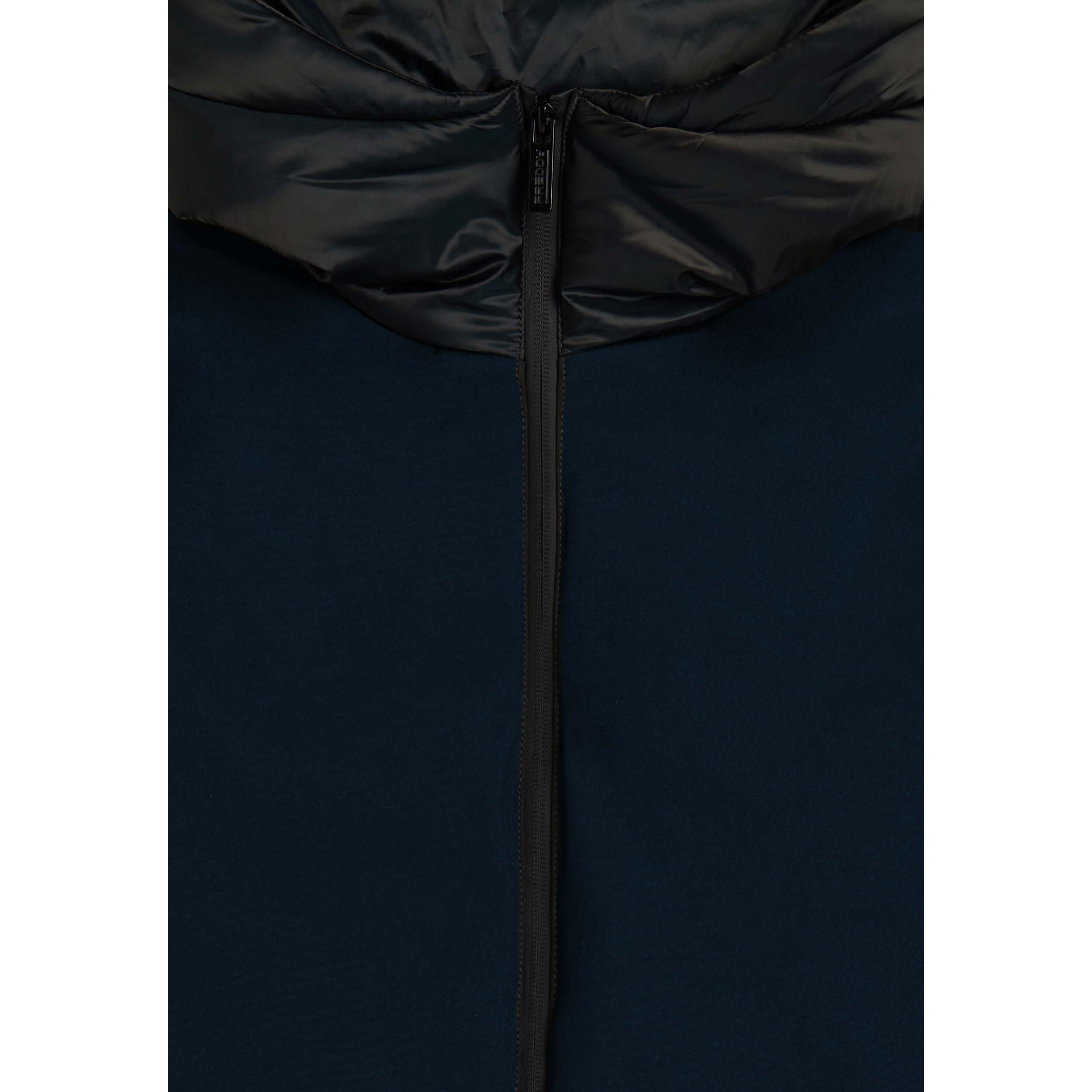 Piumino donna lunghezza media con inserti lucidi e opachi