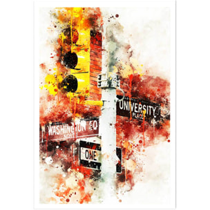 Affiche traffic lights university place Affiche seule