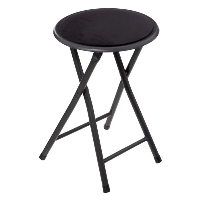 Tabouret pliant Velours Noir