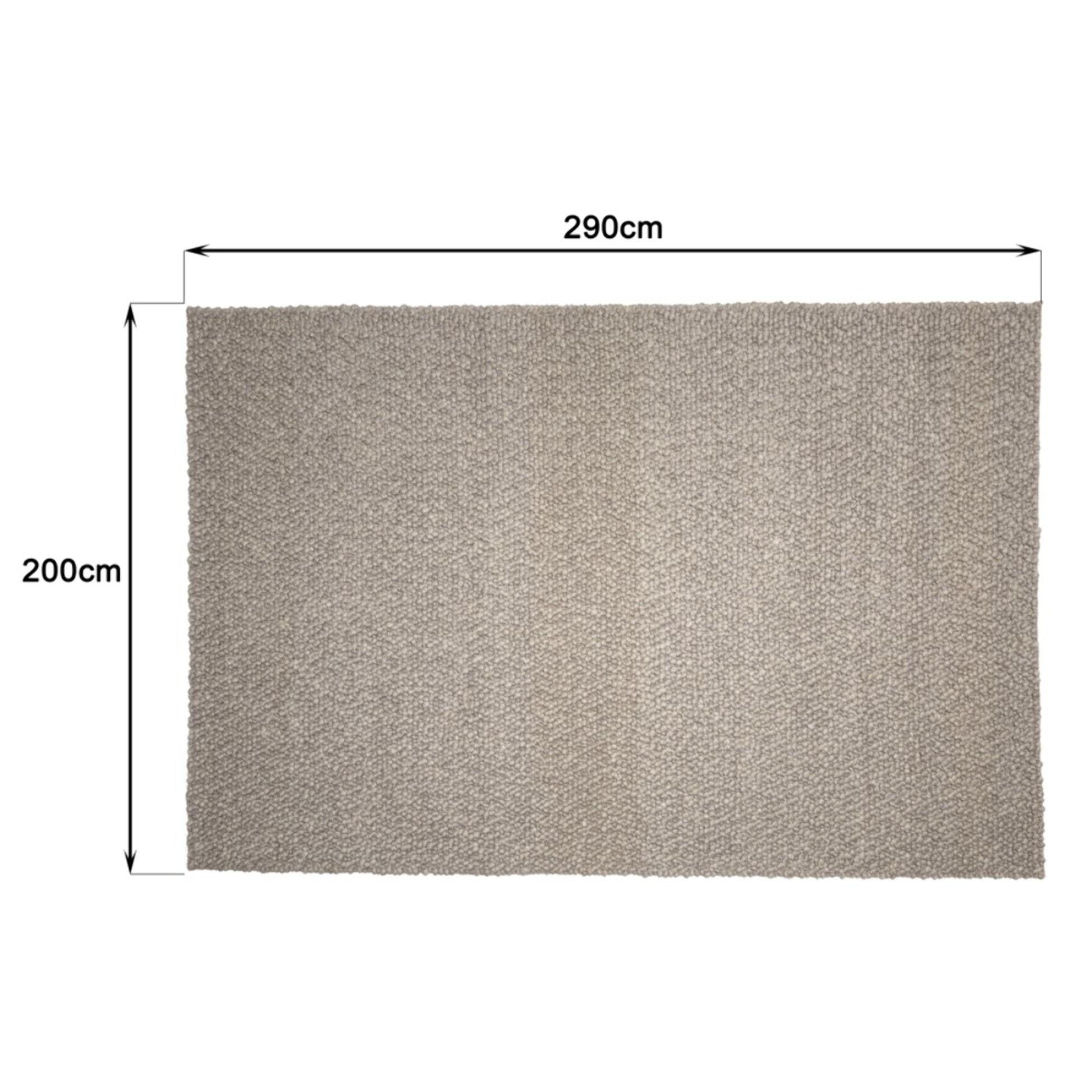QUENTIN - Tapis rectangulaire 200x290cm en laine bouclée taupe