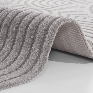 Tapis salon, motif géométrique, texture relief, lym chaleureux