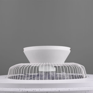 Visby - Ventilatore e plafoniera LED Ø75 cm con diffusore satinato, telecomando, dimmer, timer, luce notturna ed effetto stelle