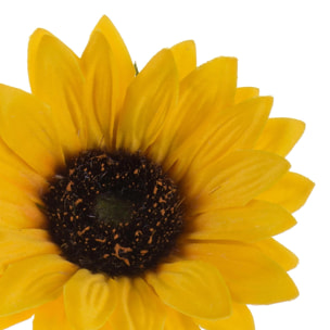 Girasole Con 3 Fiori. Altezza 63,5 Cm - Pezzi 6 - 12,7X63,5X15,2cm - Colore: Giallo - Bianchi Dino - Fiori Artificiali