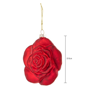 Rosa Vetro da appendere - Pezzi 4 - Colore Rosso - 9x10Hx4,5cm - Bianchi Dino