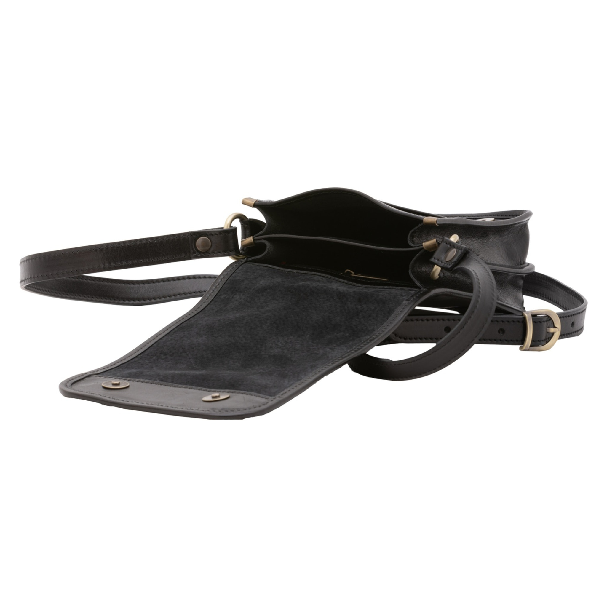 Borsa a tracolla da uomo in vera pelle - Modello False - Made in Italy - 20.0 x 16.5 x 10.0 cm