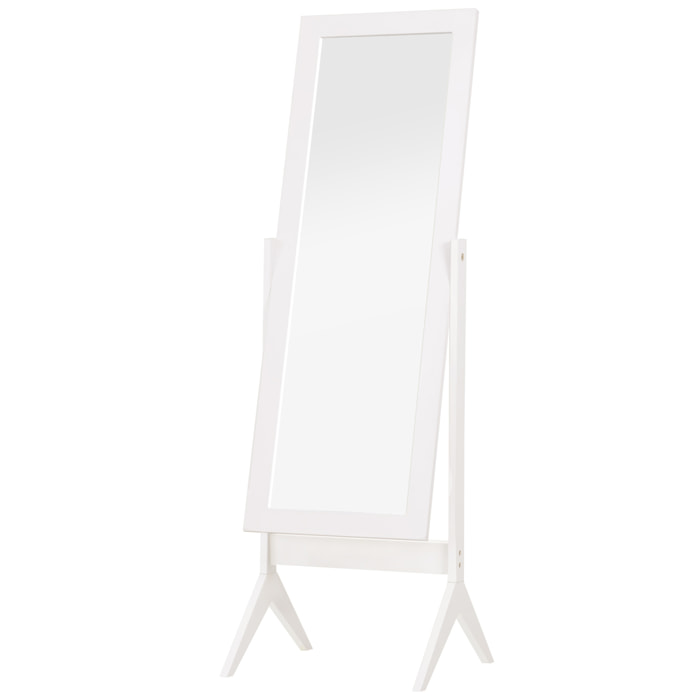 Espejo de Pie Maquillaje Reclinable Nórdico 47x46x148cm Blanco