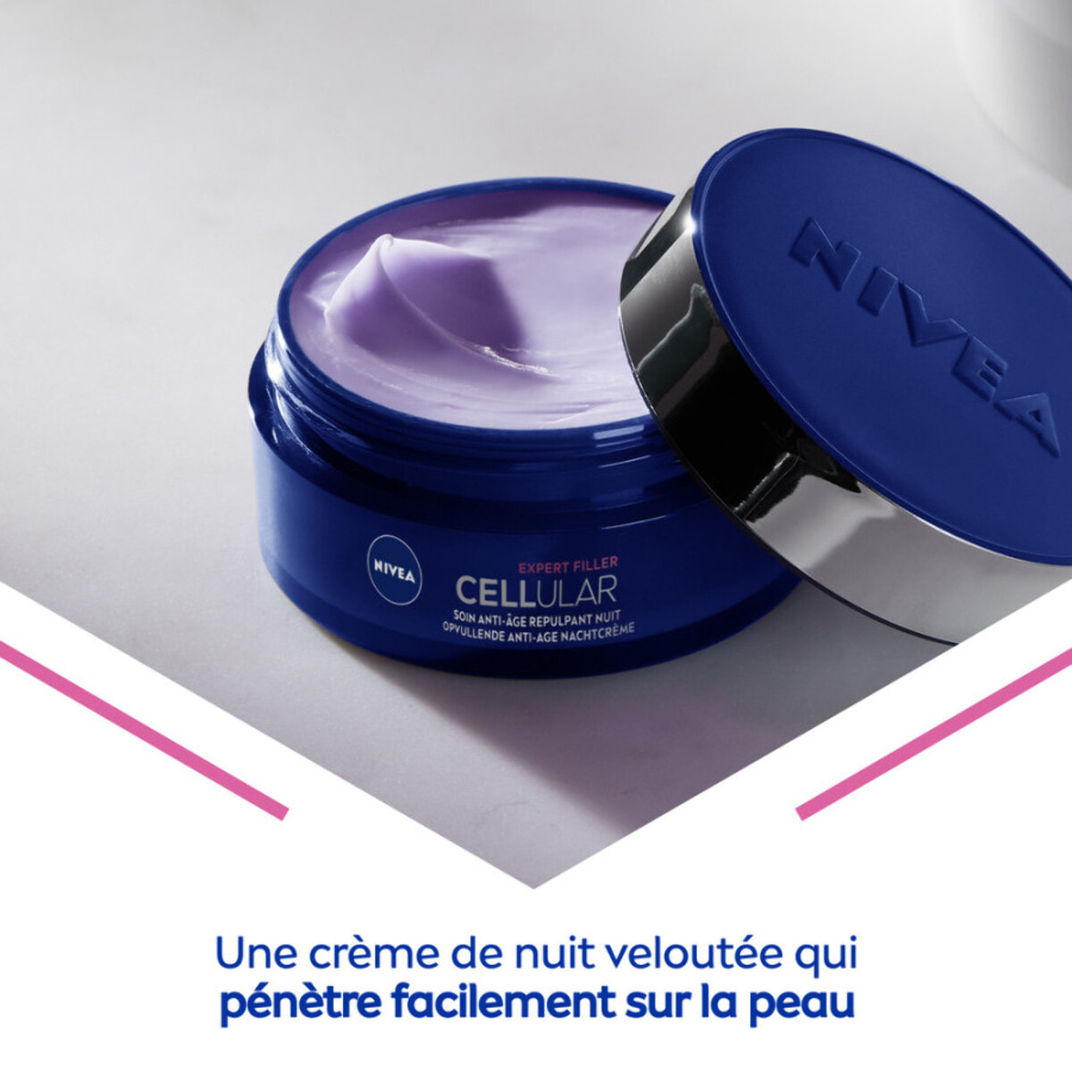 Pack de 2 - NIVEA - Soin de Nuit Anti-Âge Repulpant CELLULAR EXPERT FILLER 2X50ml