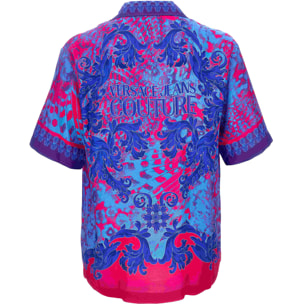 Camisa de hombre multicolor Versace Jeans Couture con patrón barroco abstracto