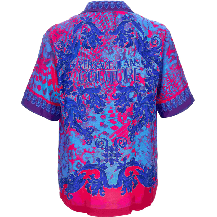 Camisa de hombre multicolor Versace Jeans Couture con patrón barroco abstracto