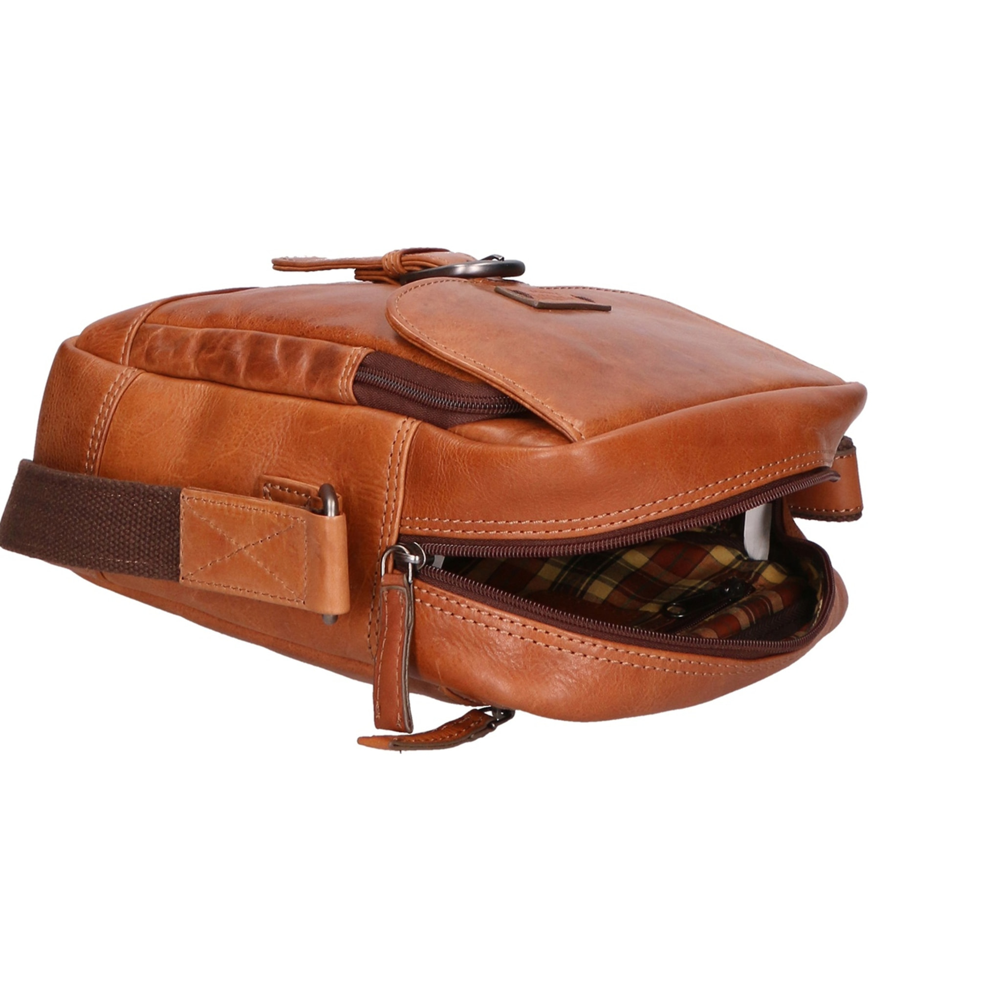 Borsa a tracolla unisex vera pelle - Modello False - 100% pelle di vacchetta - 22.0 x 24.0 x 7.5 cm