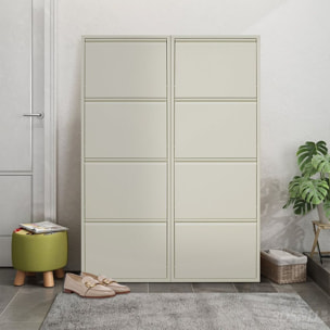 Scarpiera 4 ante salvaspazio in metallo avorio 80x14,2x136 cm - Emy